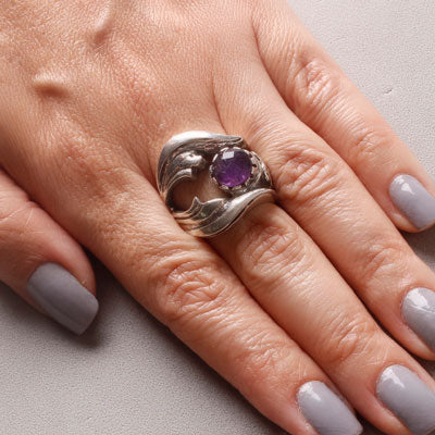 Anel de Prata com Ametista