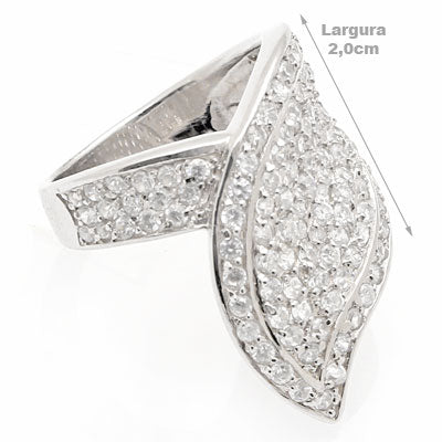 Anel de Prata com Zircônias