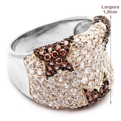 Anel de Prata com Zircônias