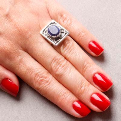 Anel de Prata com Lápis Lázuli