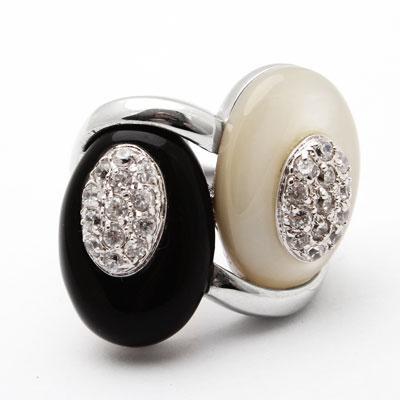 Anel de Prata com Madrepérola e Ágata