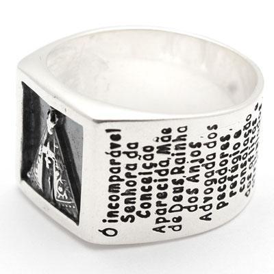 Anel de Prata com Nossa Senhora Aparecida