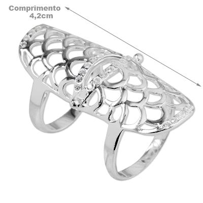 Anel de Prata Articulado com Zircônias