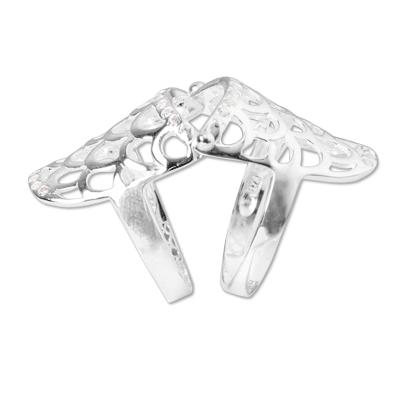 Anel de Prata Articulado com Zircônias