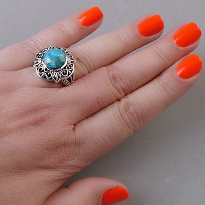 Anel de Prata com Turquesa