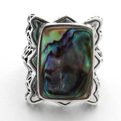 Anel de Prata com Abalone