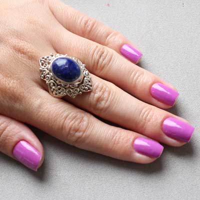 Anel de Prata com Lápis Lázuli