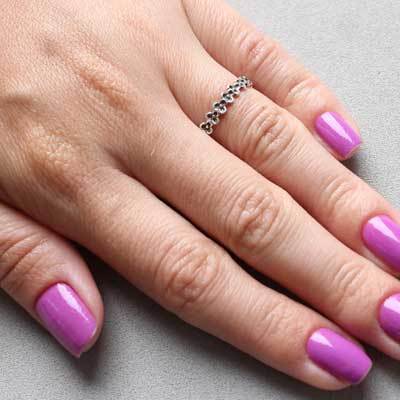 Anel de Prata Flores