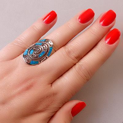 Anel de Prata com Opala