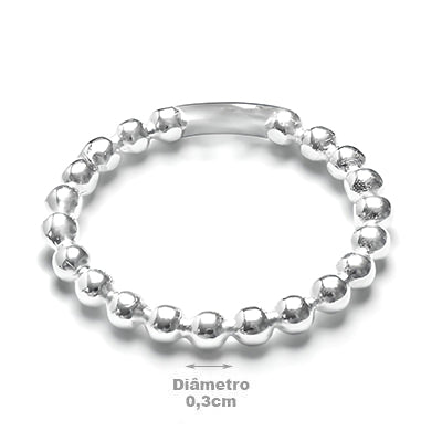 Anel de Prata Bolas.