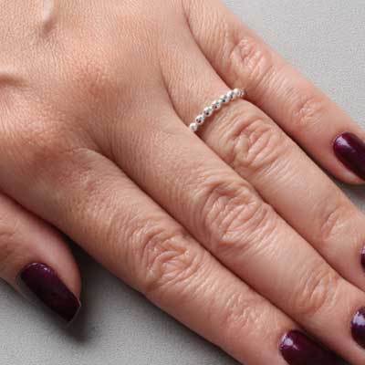 Anel de Prata Bolas.