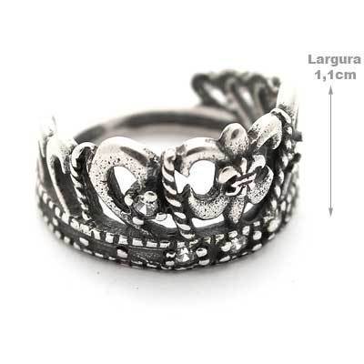 Anel de Prata Coroa com Zircônia - 35637