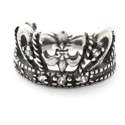 Anel de Prata Coroa com Zircônia - 35637