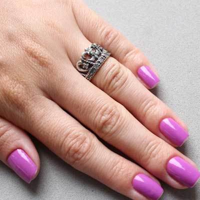 Anel de Prata Coroa com Zircônia - 35637