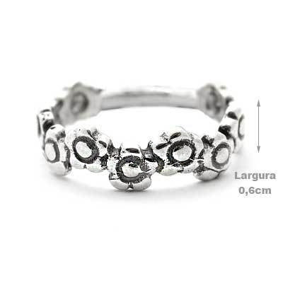 Anel de Prata Flores