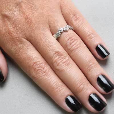 Anel de Prata Flores