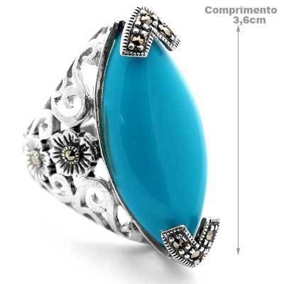 Anel de Prata com Turquesa