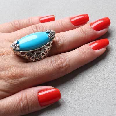 Anel de Prata com Turquesa