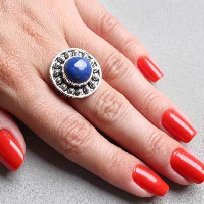 Anel de Prata com Lápis Lázuli