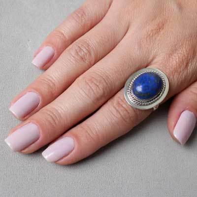 Anel de Prata com Lápis Lázuli