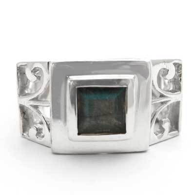 Anel de Prata com Labradorita