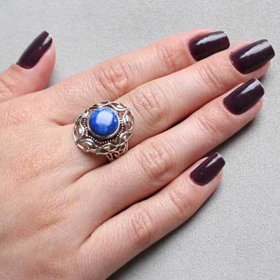 Anel de Prata com Lápis Lázuli
