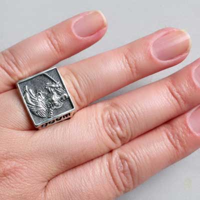 Anel de Prata Orixá Ogum.