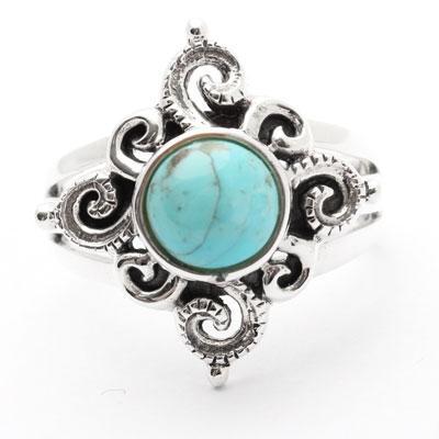 Anel de Prata com Turquesa.
