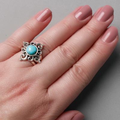 Anel de Prata com Turquesa.