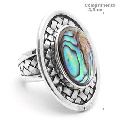 Anel de Prata Abalone