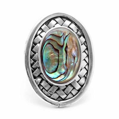Anel de Prata com Abalone - 38123
