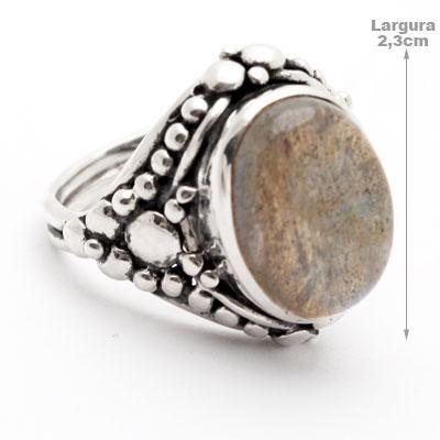 Anel de Prata com Labradorita