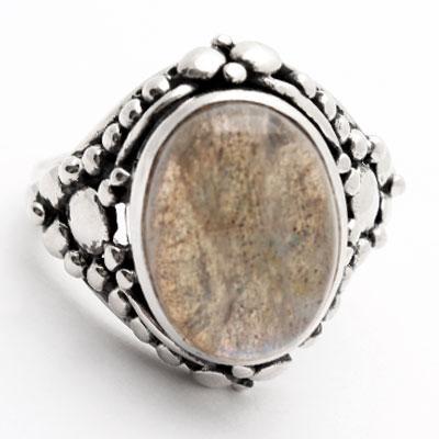 Anel de Prata com Labradorita