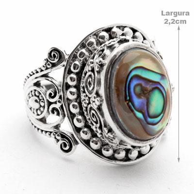 Anel de Prata Abalone