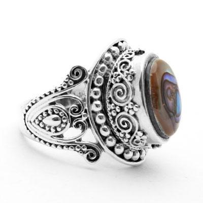 Anel de Prata Abalone