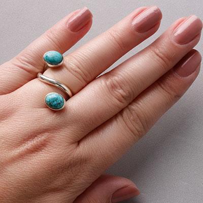 Anel de Prata com Turquesa