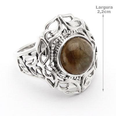 Anel de Prata com Labradorita