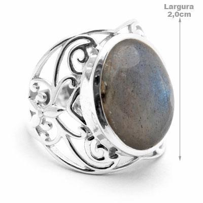 Anel de Prata com Labradorita