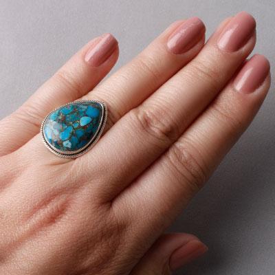 Anel de Prata com Turquesa