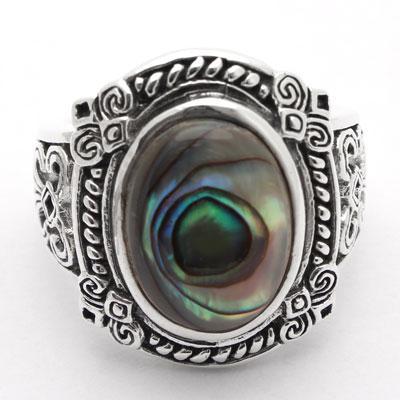 Anel de Prata com Abalone