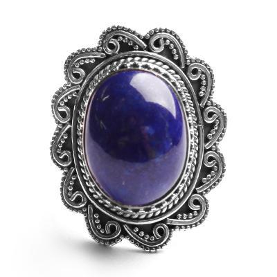 Anel de Prata com Lápis Lázuli.