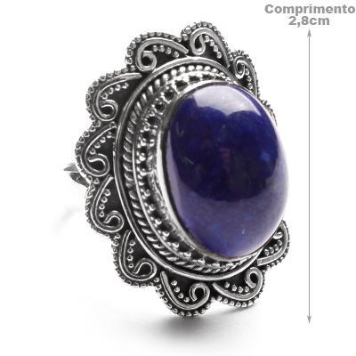 Anel de Prata com Lápis Lázuli.