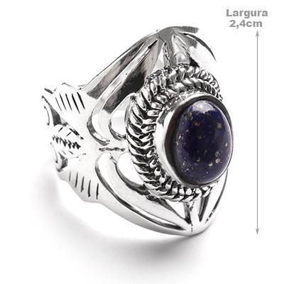 Anel de Prata com Lápis Lázuli.
