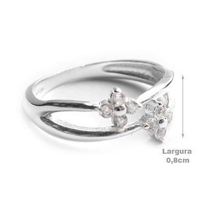 Anel de Prata com Zircônias - 43503
