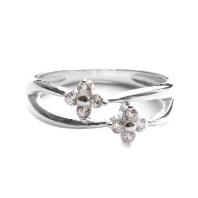 Anel de Prata com Zircônias - 43503