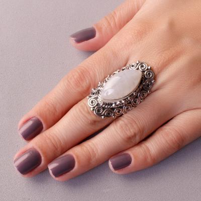 Anel de Prata com Pedra da Lua - 44017