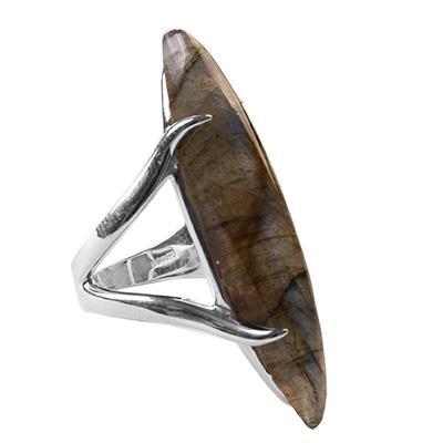 Anel de Prata com Labradorita