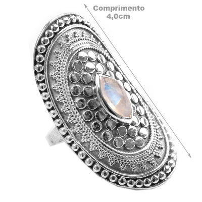 Anel de Prata com Pedra da Lua