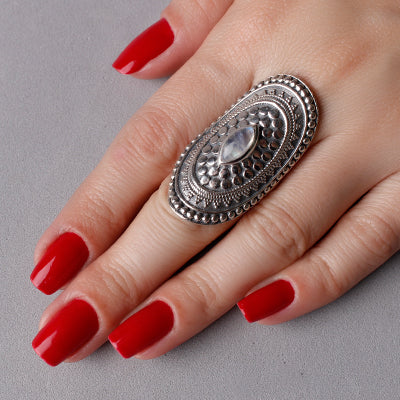 Anel de Prata com Pedra da Lua