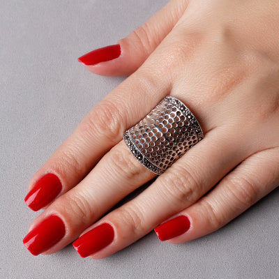 Anel de Prata Vazado